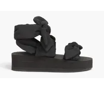 Bow-detailed shell platform sandals - Black