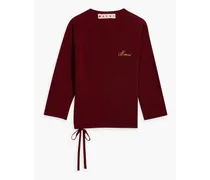Embroidered cashmere sweater - Burgundy