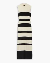 ATM Striped ribbed-knit maxi dress - Black Black