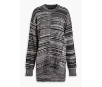 Marled cotton-blend sweater - Black