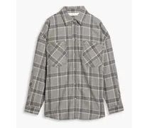 Horren checked wool-blend flannel jacket - Gray