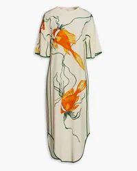 Victoria Beckham Printed silk crepe de chine dress - Neutral Neutral