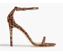 Leopard-print calf hair sandals - Animal print