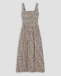 Tory Burch Floral-print silk midi dress - White White