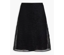 Bead-embellished silk-lace skirt - Black