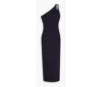 Sinead one-shoulder sequin-embellished crepe midi dress - Blue