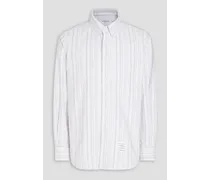 Striped cotton Oxford shirt - White