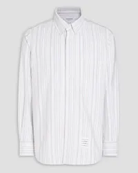 Thom Browne Striped cotton Oxford shirt - White White