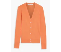 Ribbed-knit cardigan - Orange