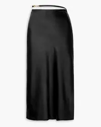 Jacquemus Notte embellished satin midi skirt - Black Black