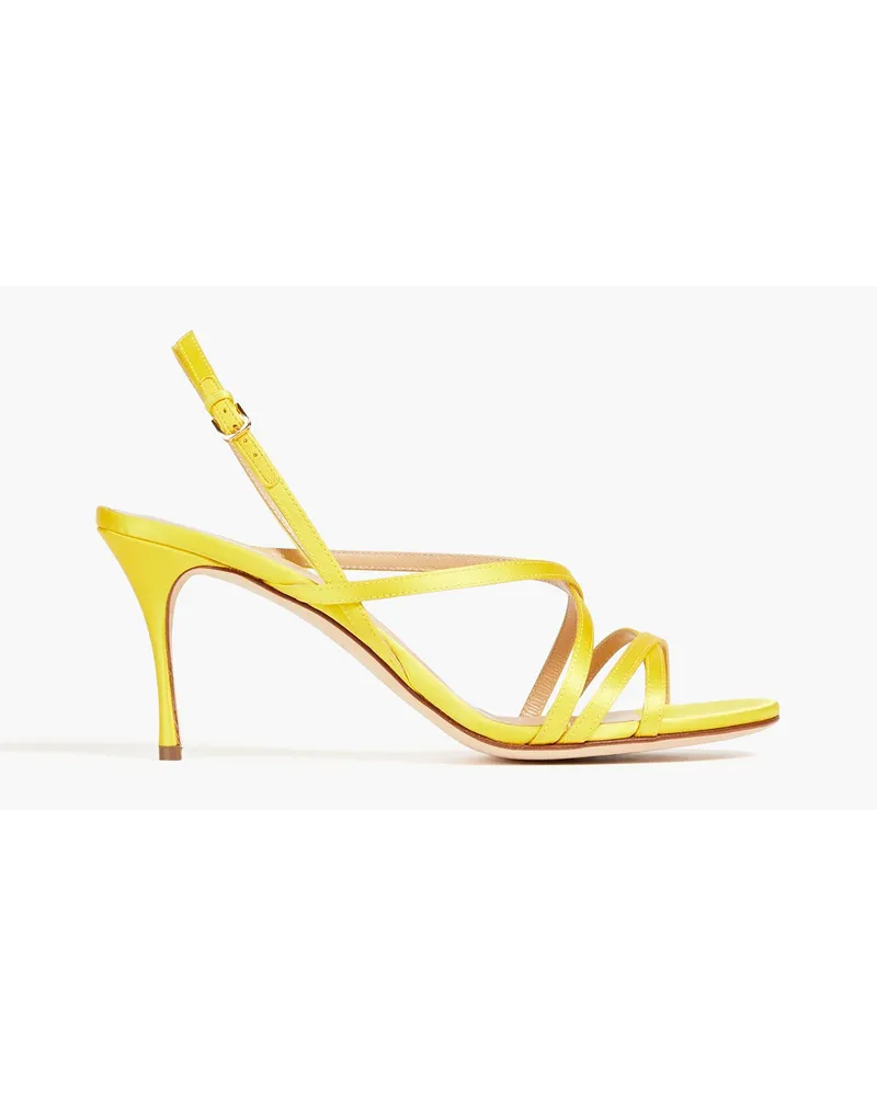 Sergio Rossi Bon Ton satin slingback sandals - Yellow Yellow