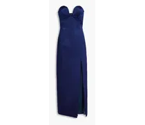 Strapless satin maxi dress - Blue