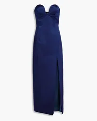 Sara Battaglia Strapless satin maxi dress - Blue Blue