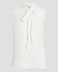 Oscar de la Renta Pussy-bow silk-georgette top - White White