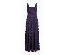 Camille tiered satin maxi dress - Purple