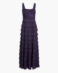 Ulla Johnson Camille tiered satin maxi dress - Purple Purple