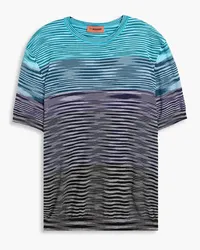 Missoni Space-dyed jacquard-knit cotton T-shirt - Blue Blue