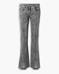 Norma Kamali Spat acid-wash high-rise flared jeans - Gray Gray