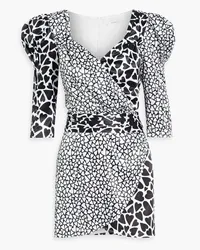 Olivia Rubin Leonie printed charmeuse mini dress - Black Black