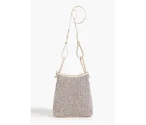 Vosges leather-trimmed canvas bucket bag - Gray