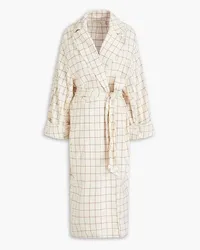 Zimmermann Checked cotton-blend twill coat - White White