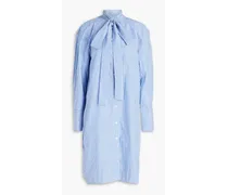 Ayanna striped organic cotton-poplin shirt dress - Blue
