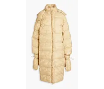 Tina logo-print quilted shell hooded coat - Neutral