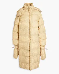 ROTATE Birger Christensen Tina logo-print quilted shell hooded coat - Neutral Neutral