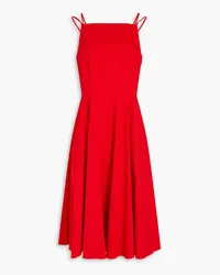 Theory Pleated cotton-blend poplin midi dress - Red Red