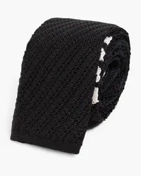 Thom Browne Pointelle-knit silk tie - Black Black