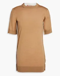 Marni Two-tone wool top - Brown Brown