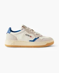 AUTRY Medalist Low leather-trimmed canvas sneakers - Blue Blue