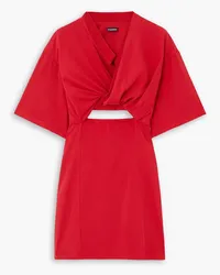 Jacquemus Bahia twist-front cutout cotton mini dress - Red Red