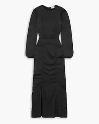 By Malene Birger Ettienne ruched satin maxi dress - Black Black