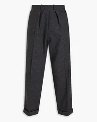 Maison Margiela Cropped mélange wool-blend felt pants - Gray Gray