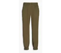 Cotton-voile tapered pants - Green