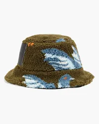 J.W.Anderson Botton-blend fleece bucket hat - Green Green