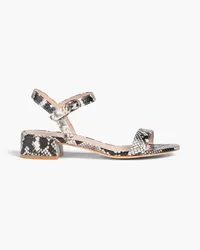 Stuart Weitzman Dancer 35 snake-effect leather sandals - Animal print Animal