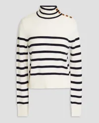 Frame Denim Mariner striped cashmere turtleneck sweater - White White