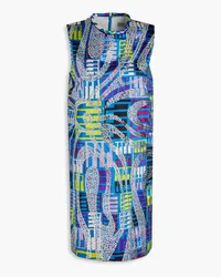 Emilio Pucci Studded printed satin mini dress - Blue Blue