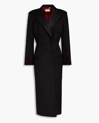 Sara Battaglia Double-breasted twill coat - Black Black