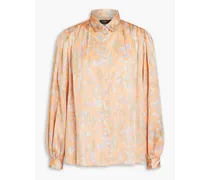 Printed satin shirt - Orange