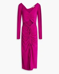 NICHOLAS Shayla ruched cutout stretch-jersey midi dress - Purple Purple