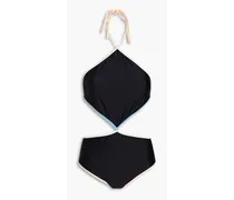 Cutout halterneck swimsuit - Black