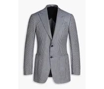 Cotton-blend tweed blazer - Blue