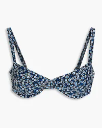 Matteau Floral-print underwired balconette bikini top - Blue Blue