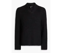 Bouclé-knit sweater - Black