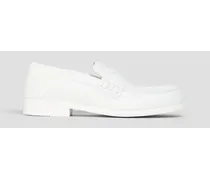 Leather collapsible-heel loafers - White