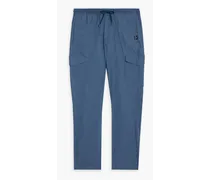 Cotton-blend drawstring cargo pants - Blue