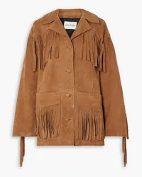 STAND Oversized fringed suede jacket - Brown Brown